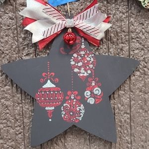 Handmade Christmas wooden signs.